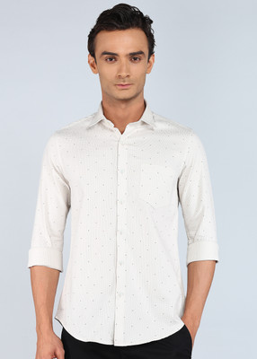 INTEGRITI Men Polka Print Casual Grey Shirt