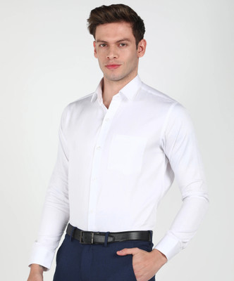 Bruttlyn Men Solid Formal White Shirt