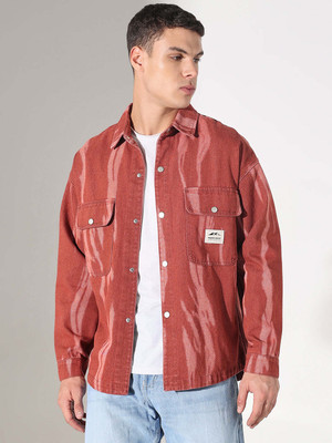 SHOWOFFFF Men Dyed/Ombre Casual Red Shirt