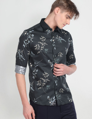 FLYING MACHINE Men Printed Casual Black Shirt