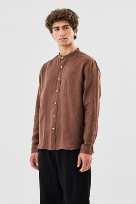 Snitch Men Solid, Self Design Beach Wear Brown Shirt