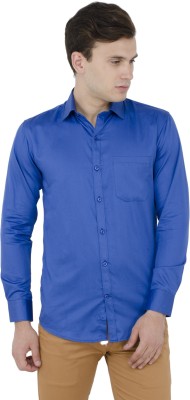 AURUM LUXE Men Solid Formal Blue Shirt