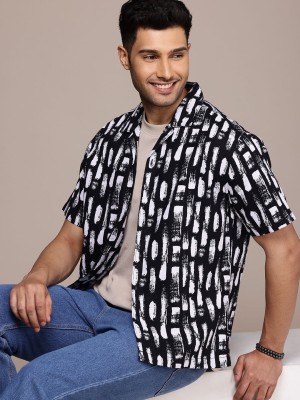 WROGN Men Printed Casual Black, White Shirt