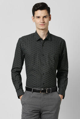 PETER ENGLAND Men Printed Formal Green Shirt