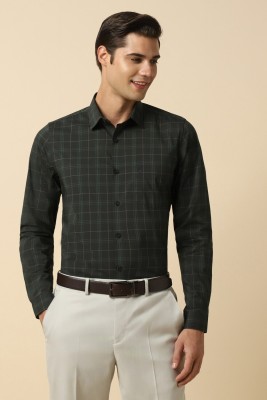 Allen Solly Men Checkered Formal Green Shirt