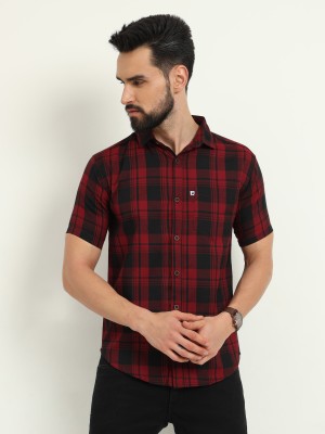 ALLWIN PAUL Men Checkered Casual Brown Shirt