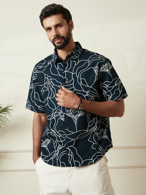 WROGN Men Printed Casual Blue Shirt