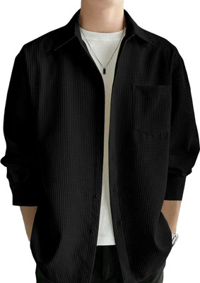 PRAANVI ENTERPRISE Men Self Design Casual White Shirt