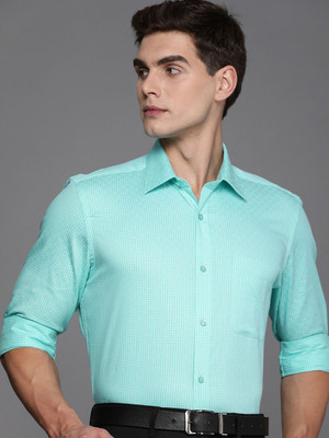 Raymond Men Self Design Formal Light Green Shirt