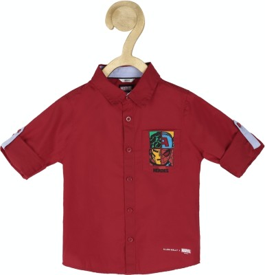 Allen Solly Boys Printed Casual Red Shirt