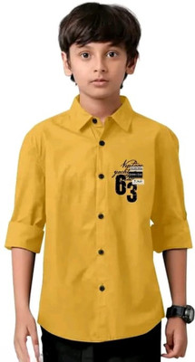 PRATHAM ENTERPRISEHUB Boys Printed Casual Maroon Shirt