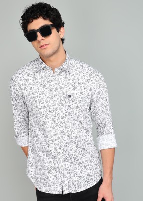 Arrow Sport Men Floral Print Casual Grey, White Shirt