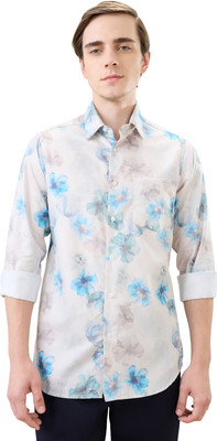 COLORPLUS Men Printed Casual Blue Shirt