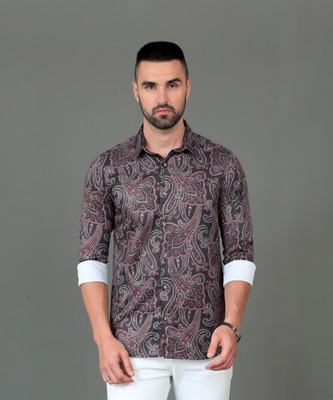CAZZBA Men Printed Casual Black, Red, White Shirt