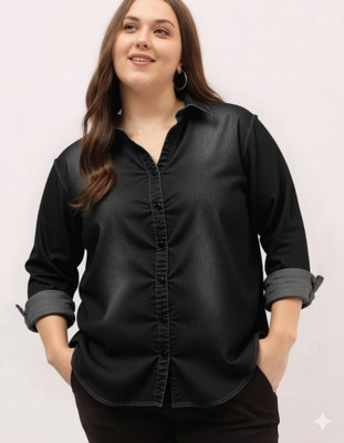 Styloketh Women Washed Casual Black Shirt