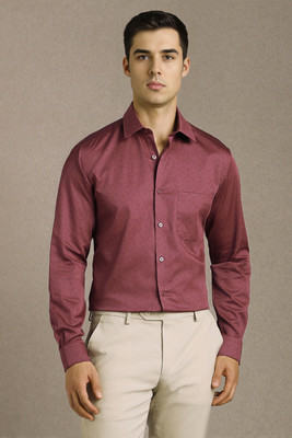 LOUIS PHILIPPE Men Solid Formal Maroon Shirt