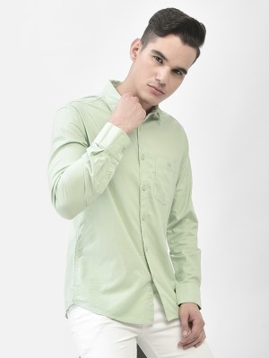 CRIMSOUNE CLUB Men Solid Casual Green Shirt