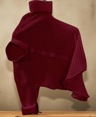 ZONANZA Men Self Design Casual Maroon Shirt