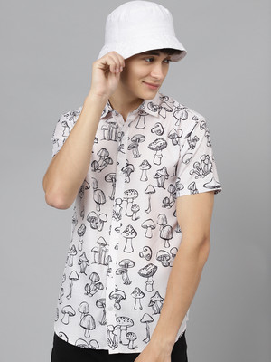 Nirvaan Men Printed Casual Pink Shirt