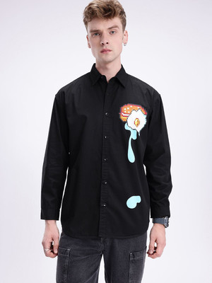 Kook N Keech Men Printed Casual Black Shirt