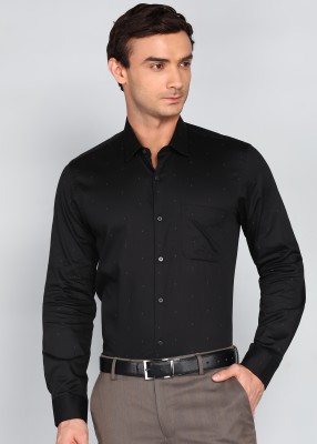 PETER ENGLAND Men Printed Formal Black Shirt