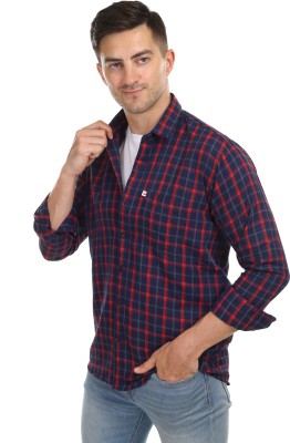 Marc Laurent Men Checkered Casual Red Shirt