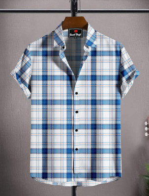 dream believe fashion Men Printed Casual Dark Blue, White, Pink Shirt