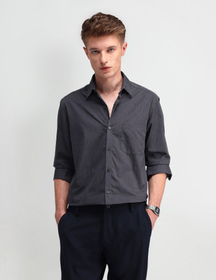 ARROW Men Solid Formal Grey Shirt