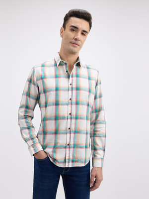 Pepe Jeans Men Checkered Casual Green Shirt