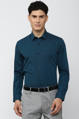 PETER ENGLAND Men Self Design Formal Blue Shirt