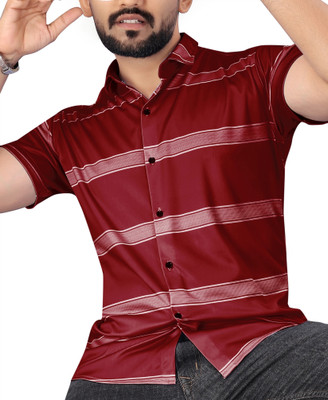 COMBRAIDED Men Striped Casual Multicolor Shirt