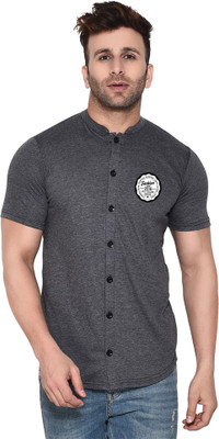 Blisstone Men Graphic Print Casual Grey Shirt