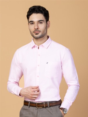 Berkshire Men Solid Formal Pink Shirt