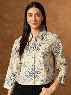 ANOUK Women Printed Casual White Shirt