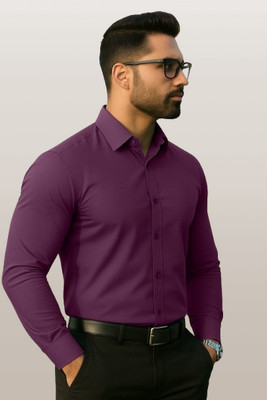 FSHIRTS Men Solid Formal Purple Shirt