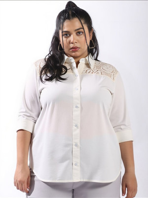 PP Vastram Women Solid Casual White Shirt