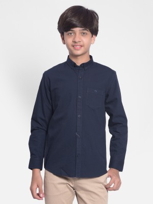 CRIMSOUNE CLUB Boys Solid Casual Blue Shirt