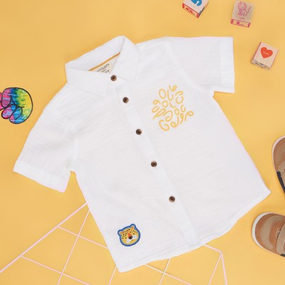 Pantaloons Baby Baby Boys Printed Casual White Shirt