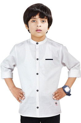 The Crane Boys Solid Casual White Shirt