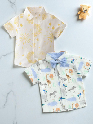 RAVYA TRENDZ Boys Printed Casual Multicolor Shirt(Pack of 2)