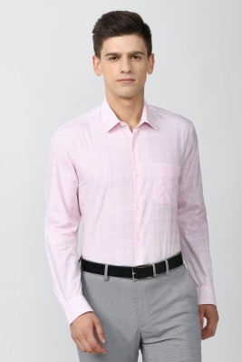 PETER ENGLAND Men Checkered Formal Pink Shirt