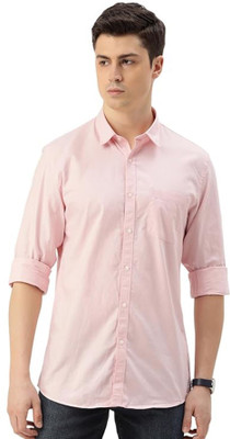 Wristy Men Solid Casual Pink Shirt