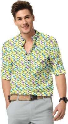 DHURVA FASHION Men Printed Casual Light Green Shirt