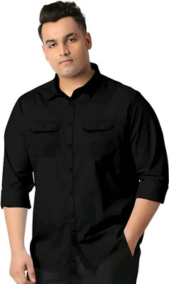 JILANI TRADERS Men Solid Party Black Shirt