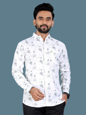 Style Nest Men Printed Formal White Shirt