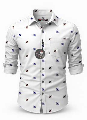 SHREE VASTRAHOUSE Men Graphic Print Casual White Shirt