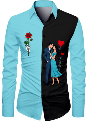 JRKENTERPRISE Men Printed Casual Light Blue Shirt