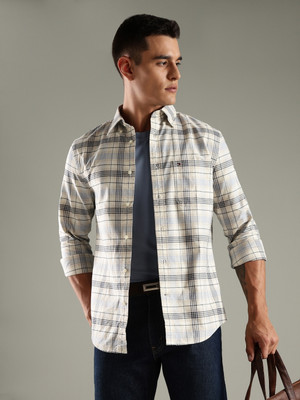 TOMMY HILFIGER Men Checkered Casual Black, White Shirt