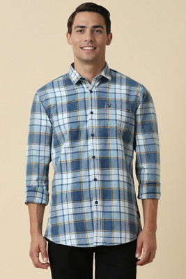 Allen Solly Men Checkered Casual Blue Shirt