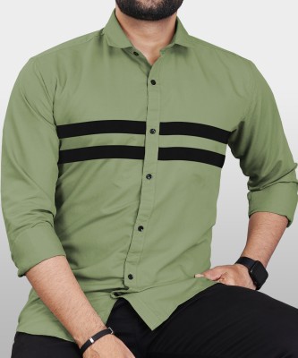 VeBNoR Men Solid Casual Light Green Shirt